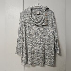 Allison Daley Gray Long Sleeve Cowl Neck Sweater!